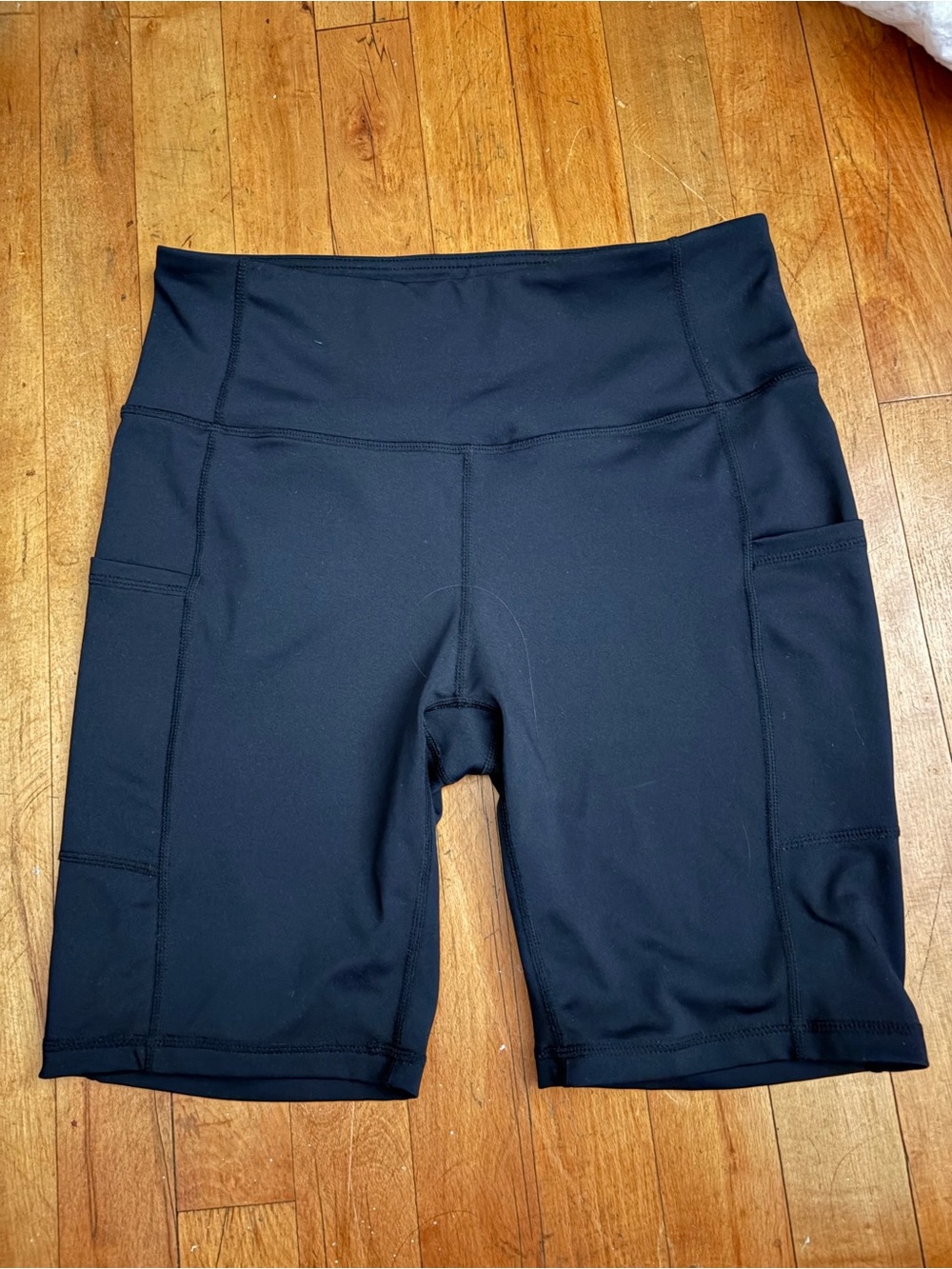 Baleaf Black High-Waist Pocket Bike Shorts